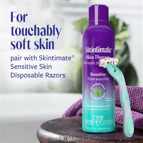 Skintimate Skin Therapy Sensitive Skin Moisturizing Shave Gel For Women With Vitamin E Aloe And