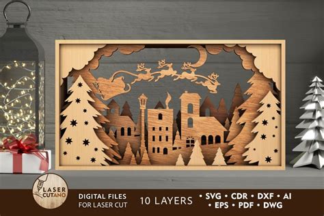 Christmas Box Multilayer Laser Cut Files 3d 1702028