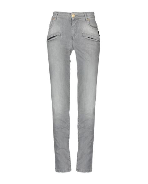 Balmain Denim Pants In Grey Gray Lyst