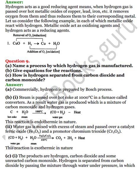 Selina Concise Chemistry Class Icse Solutions Chapter Hydrogen