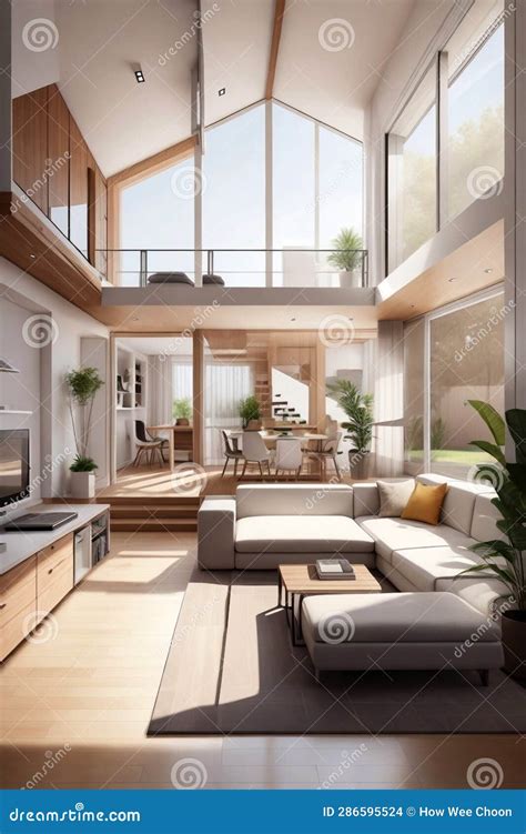 Modern Home Interior Architecture Stock Illustration - Illustration of ...