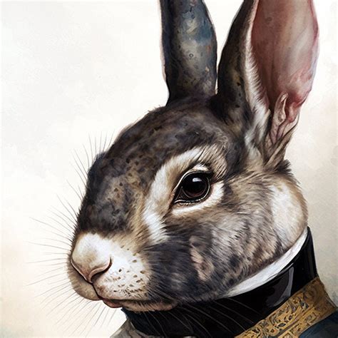 Rabbit In Fancy Clothing Well Dressed Rabbit Elegant Bunny Cute