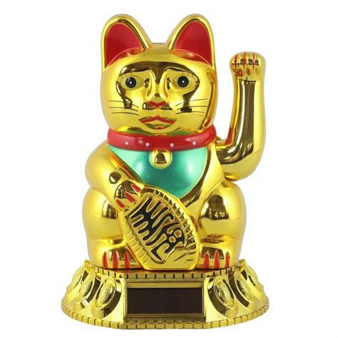 Gl Ckskatze Winkekatze Solar Cm Gold Maneki Neko Winkende Katze Gl Ck