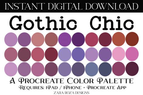 Gothic Chic Procreate Color Palette Graphic by ZaraRozaDesigns ...