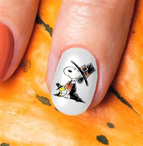 Snoopy Charlie Brown Thanksgiving Nail Art Decals Moon Sugar Decals