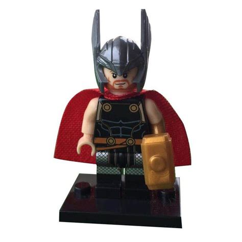 Thor With Golden Hammer Lego Minifigure Building Block Toys