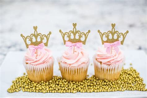 Princess Crown Cupcake Toppers Princess Party Decorations Princess