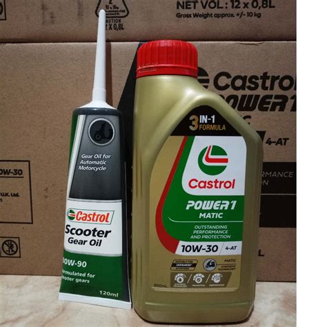 Jual PAKET HEMAT OLI MESIN Castrol Power 1 Matic 10w 30 800ml DAN