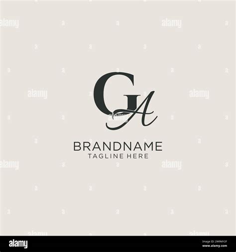 Initials Ga Letter Monogram With Elegant Luxury Style Corporate