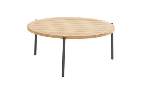 Seasons Outdoor Yoga Ronde Salontafel Met Antraciet Teak En Aluminium