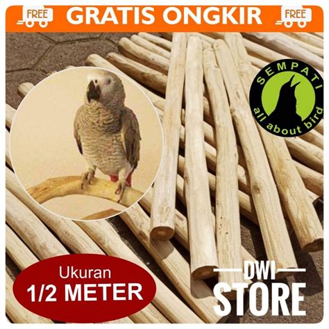 Jual Tenggeran Tangkringan Kayu Kopi Tempel Untuk Burung Parrot Dll