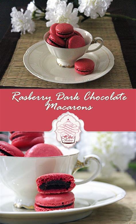 Raspberry Pink Chocolate Macaroons In A Teacup And On A Plate