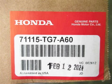 Original Fabricante De Equipos Originales Honda 71115 TG7 A60