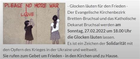 Glocken läuten für den Frieden Evangelische Kirchengemeinde Waghäusel