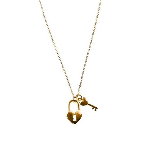 The Heart Series Gold Heart Lock Key Necklace In Womens