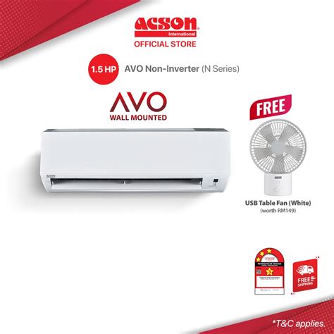 Acson AVO Non Inverter Air Conditioner 1 5HP R32 A3WM15N FOC USB