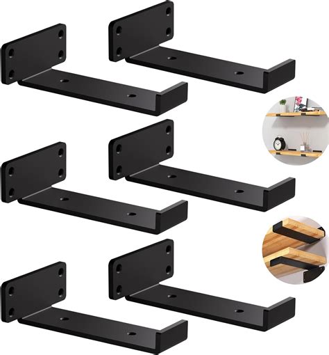 Heavy Duty Shelf Brackets Zhongko 6 Pack 5mm Thick Black Shelf