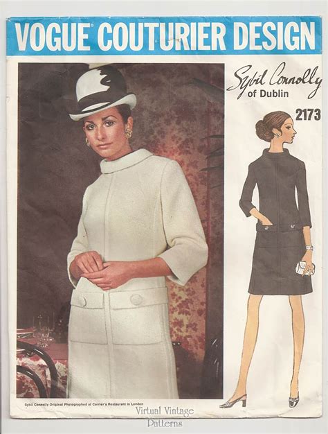 1960s Vogue Couturier 2173 Sybil Connolly Vintage Dress Pattern Virtual Vintage