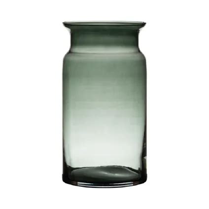 Hakbijl Glass Vase Gris Transparent Boite A Lait 29 Cm