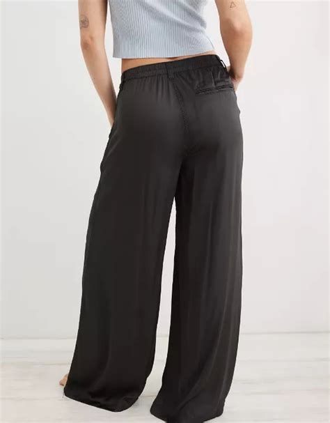 Aerie High Waisted Shine Wide Leg Pant