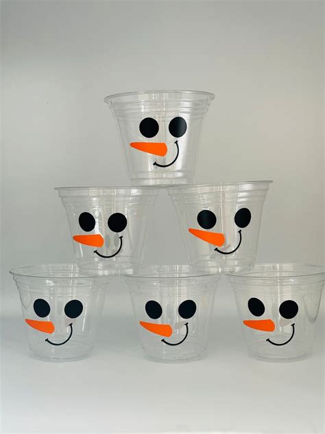 Snowman Party Cups Snowman Birthday Party Cups Winter Party Cups