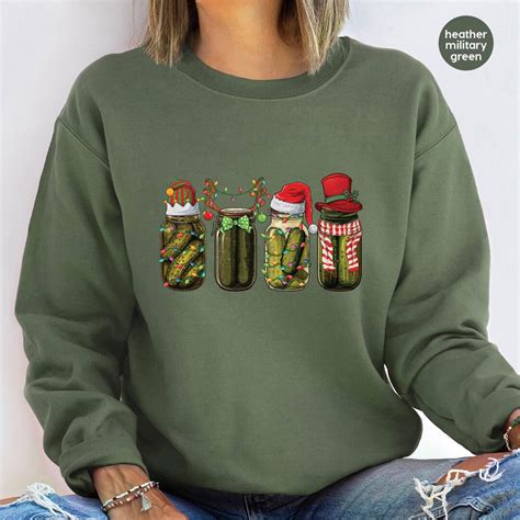 Canned Pickles Christmas Sweatshirt Homemade Pickle Jar Sweatshirt