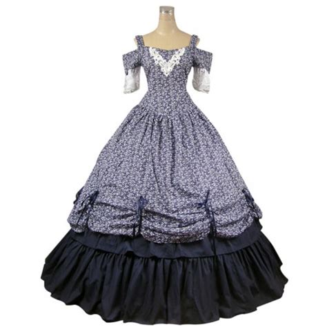 Southern Belle Civil War Ball Gown Prom Floral Cotton Dress