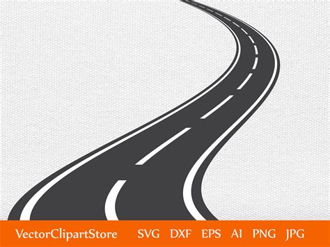 Road Clipart Curved Asphalt Road Svg Bundle Instant Digital Etsy