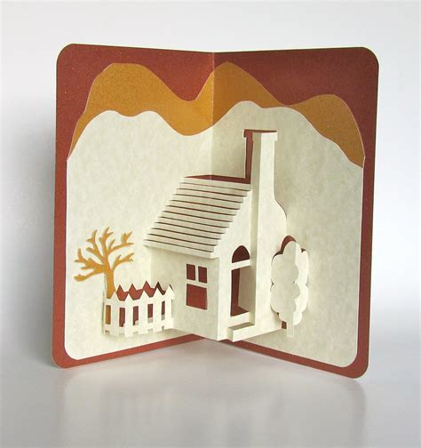 Home Pop-up 3D Card Home Décor Origamic Architecture Handmade in Ivory ...