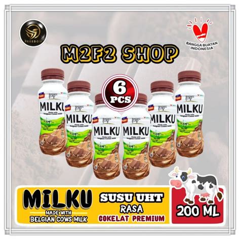 Susu Milku Cokelat Premium Uht Botol Plastik Pet Ml Kemasan