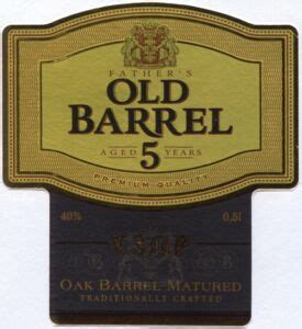 Drink Label: Father's Old Barrel - VSOP (Pearl of Stavropol, RussiaCol ...