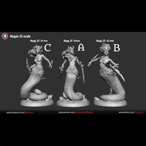 Toys And Games Female Naga Miniature White Werewolf Tavern Tabletop Rpg Miniature Toys Role