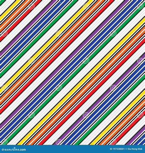 Rainbow Stripe Seamless Pattern Background In Diagonal Style Stock Vector Illustration Of