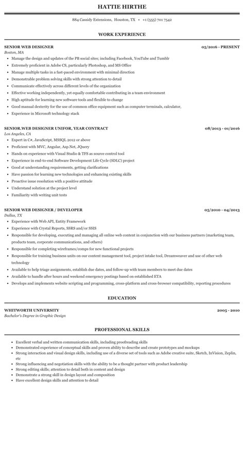 Web Designer Resume