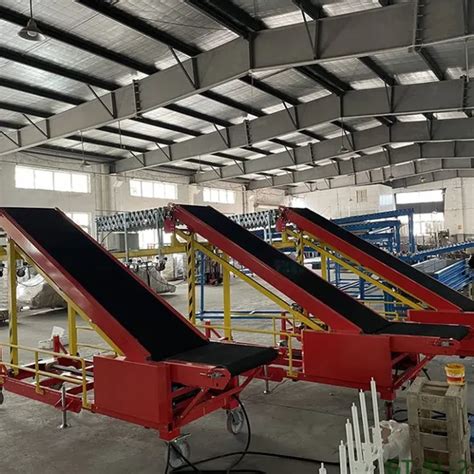 Powered Truck Container Loading And Unloading Conveyor Belt System For