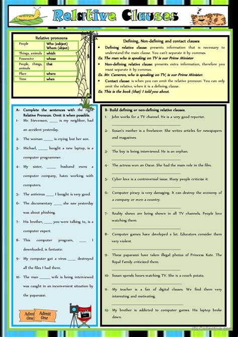 Relative Clauses English Esl Worksheets Pdf And Doc