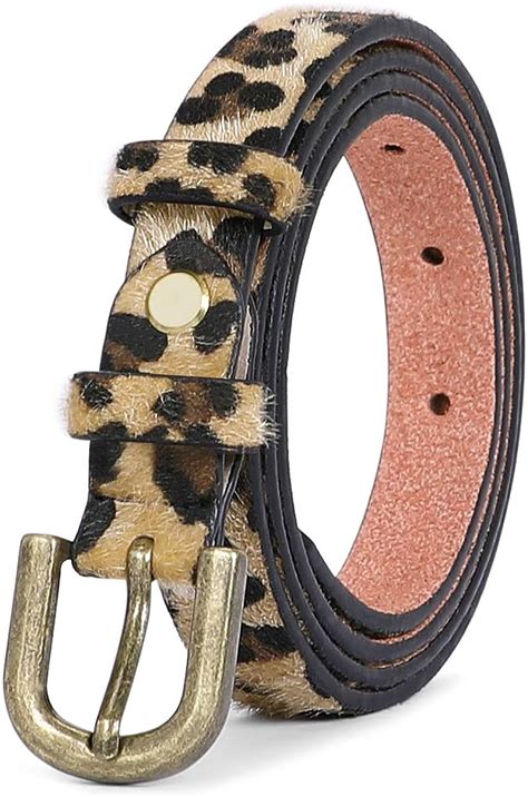 Adjustable Leopard Print Leather Belt For Pants Jeans Waist Belt With