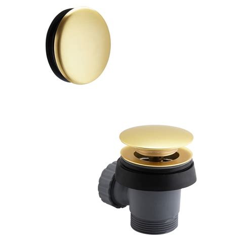 Arezzo Extended Brushed Brass Easy Clean Click Clack Bath Waste With