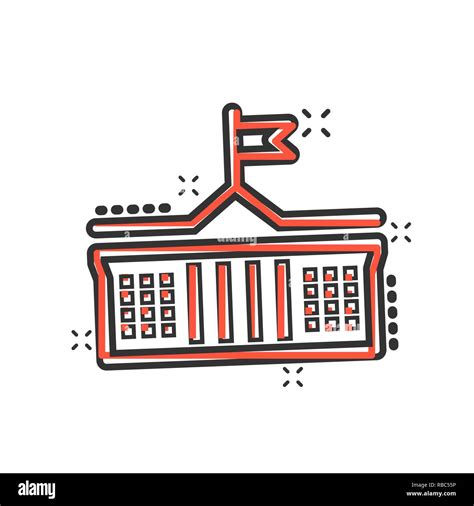 Bank Building Icon In Comic Style Government Architecture Vector