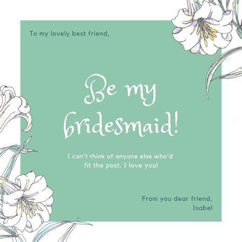 Free Printable Be My Bridesmaid Invitation Templates Canva