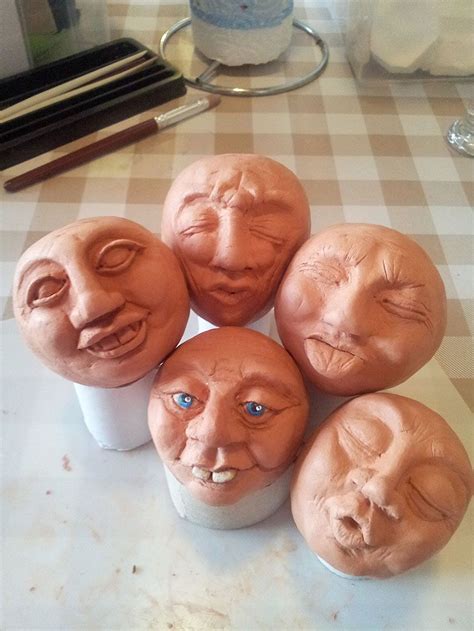 Clay Faces Made From Air Drying Clay Sculpting Clay Clay Projects