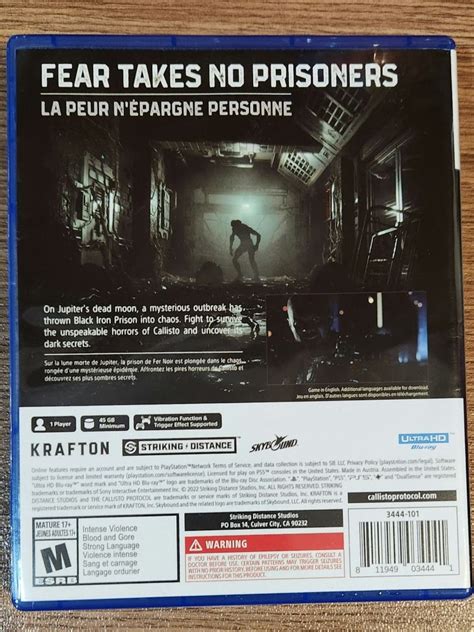 PS5 The Callisto Protocol Day One Edition R1 Used Code Unredeemed