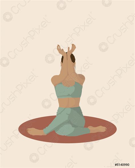 Woman doing yoga in the difficult pose - stock vector 5140990 | Crushpixel