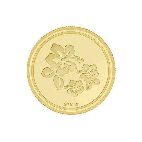 Buy 916 Purity 1 Grams Flower Gold Coin Mgfl916p001g Online Malabar