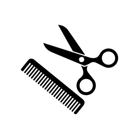 peine y tijeras icono tijeras cepillo para el pelo vector ilustración