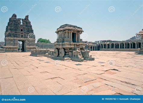 A View Of Chariot In Vital Temple In Hampi Karnataka India Editorial