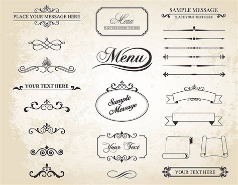 Vector Vintage Ornament Divide Border Document Page Design Vintage ...