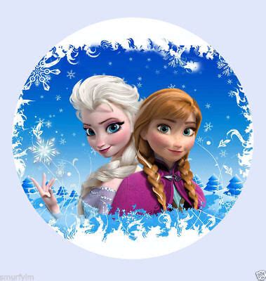 Personalised Anna Elsa Edible Printed Premium Icing Round Cake Topper