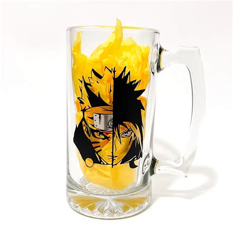 Naruto And Sasuke Beer Mug Naruto Beer Glass Anime Manga Etsy Canada