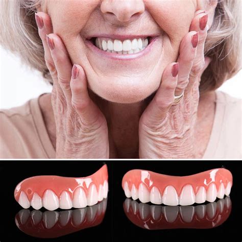 Whitening Denture Sets Instant Smile Comfort Fit Flex Teeth Top